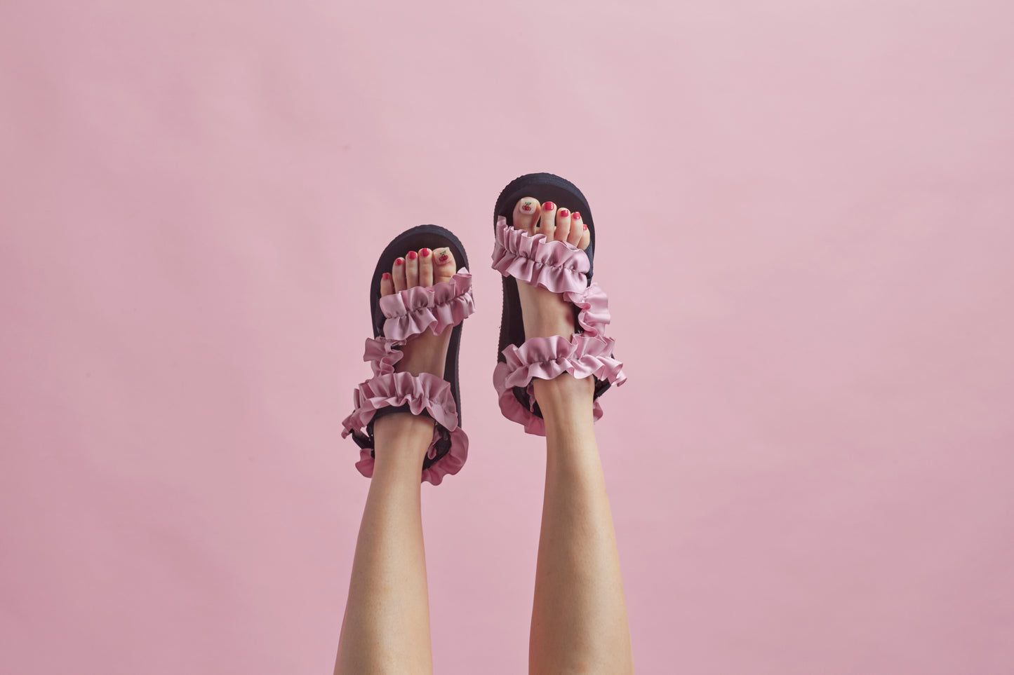 Pink frills, sandals, JaeDals, Lightweight, cute sandals