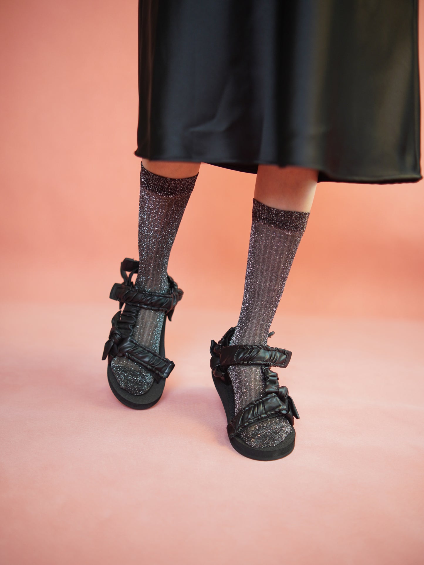 Sparkly Bestie Sheer Black Socks