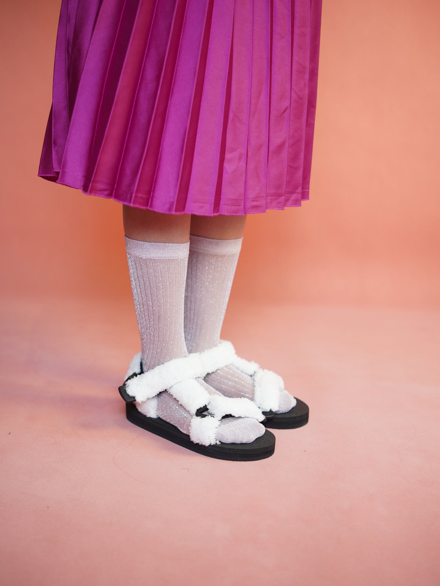 Sparkly Bestie Sheer Pink Socks