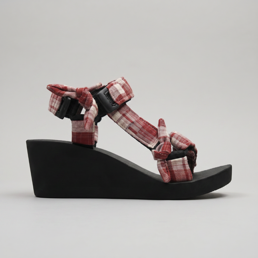 Red Checks Jae Wedge