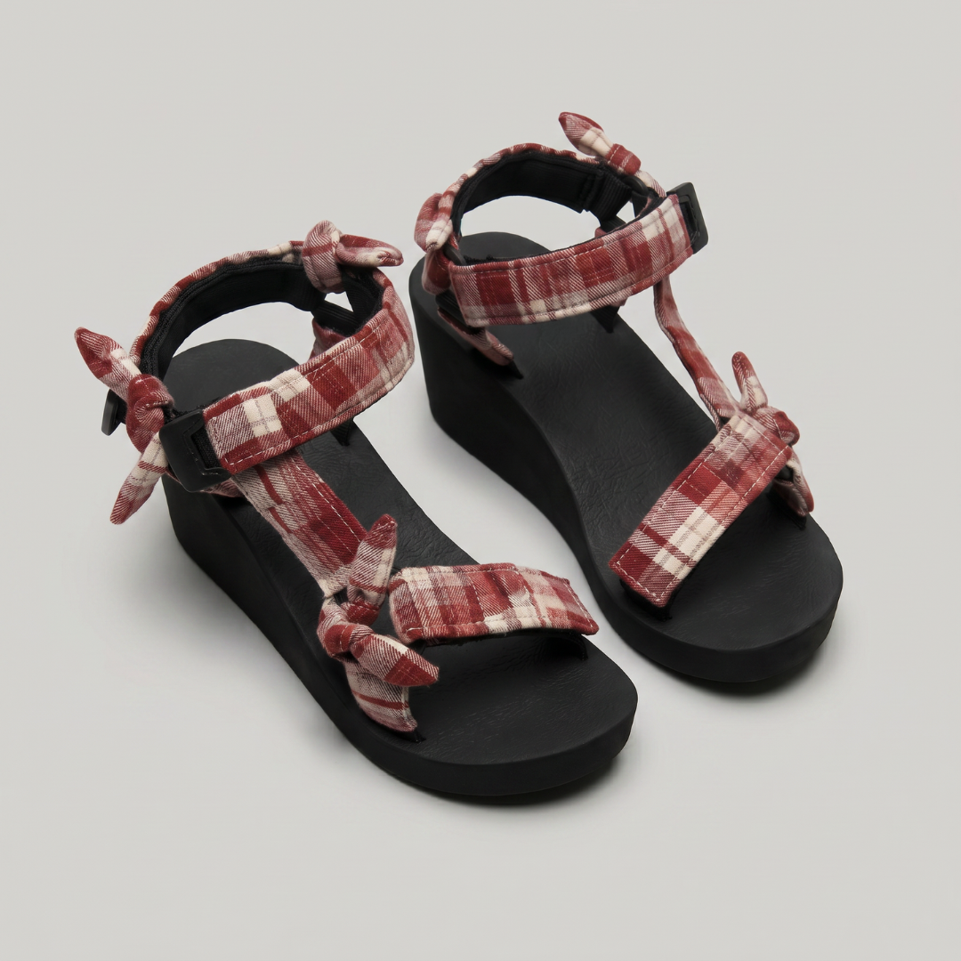 Red Checks Jae Wedge
