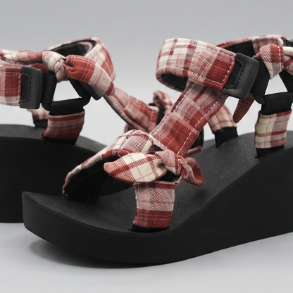 Red Checks Jae Wedge
