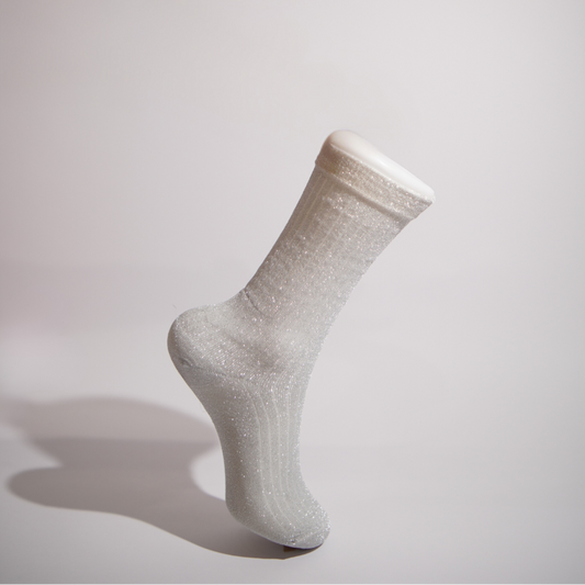 Sparkly Bestie Sheer Silver Socks