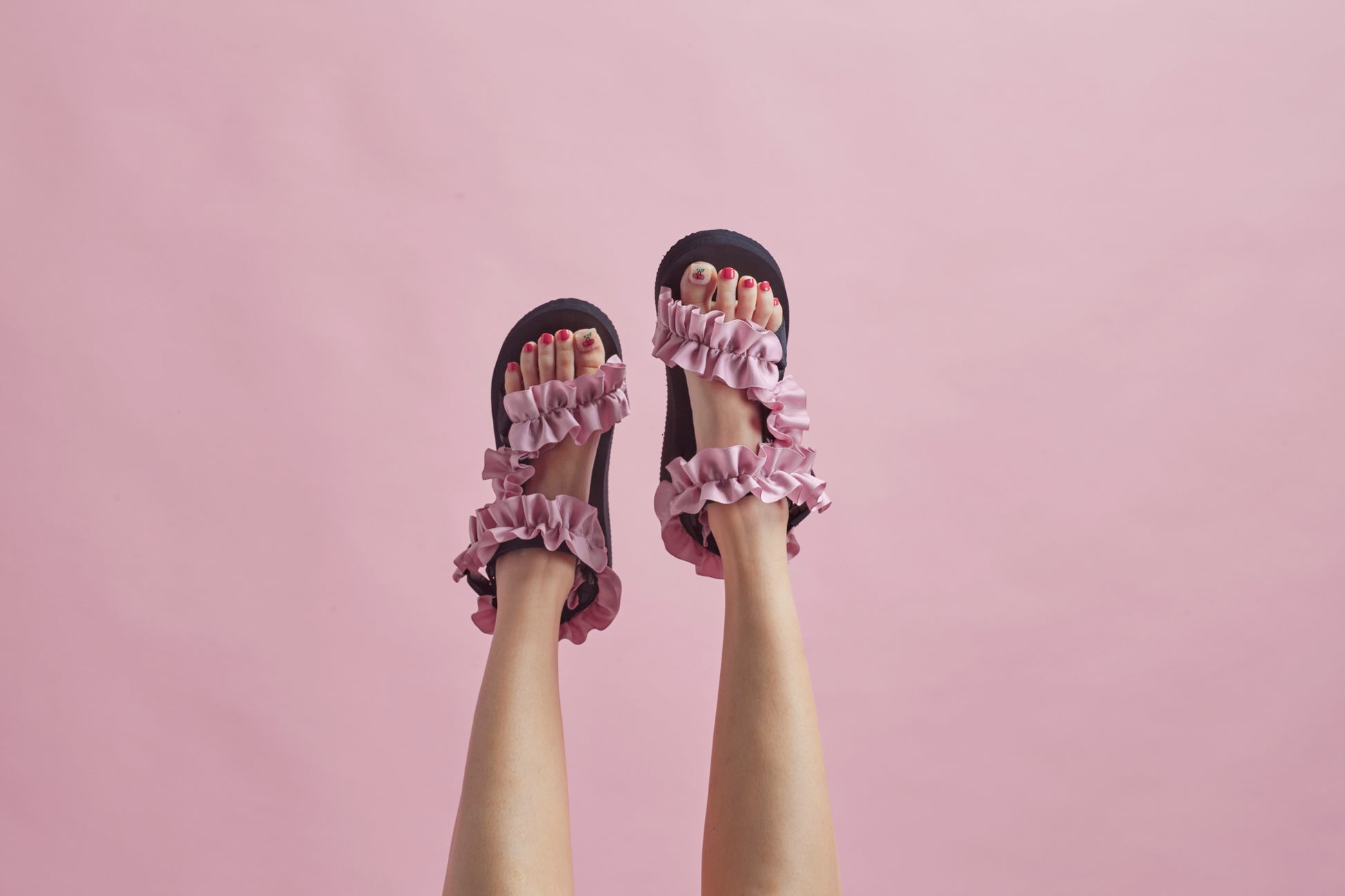 Pink frills, sandals, JaeDals, Lightweight, cute sandals