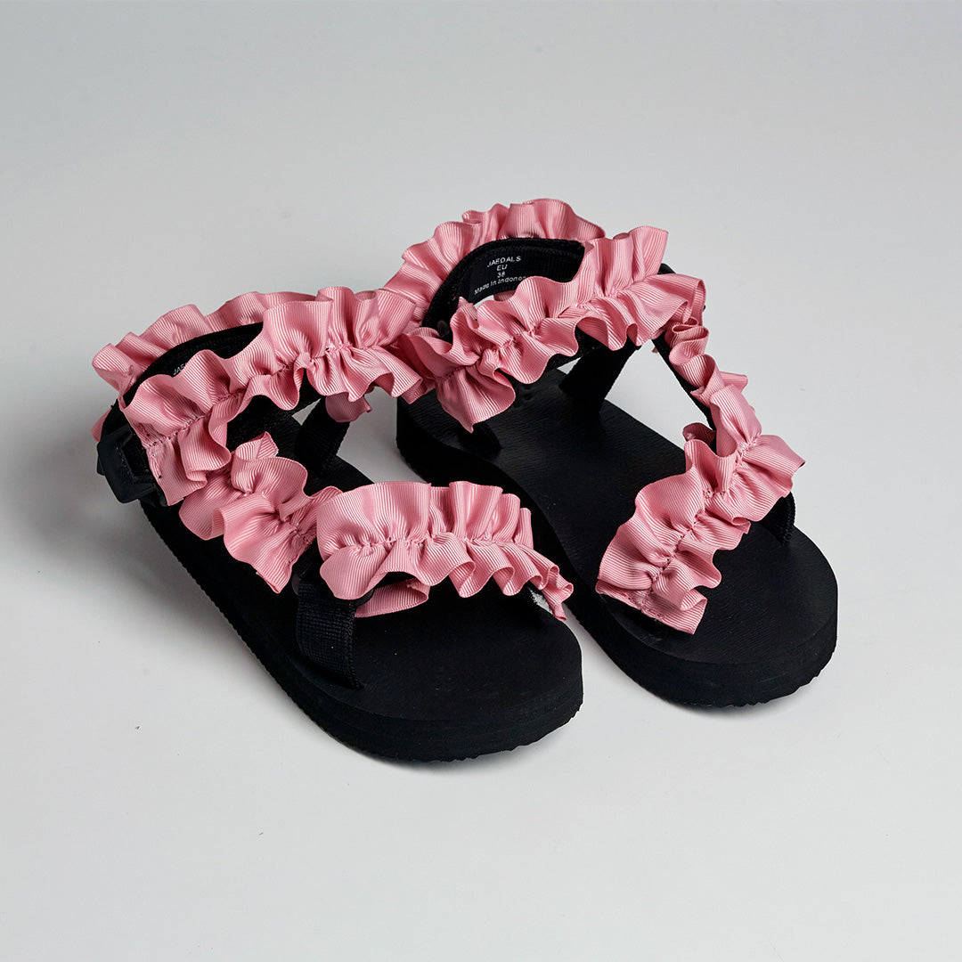 Pink frills, sandals, JaeDals, Lightweight, cute sandals