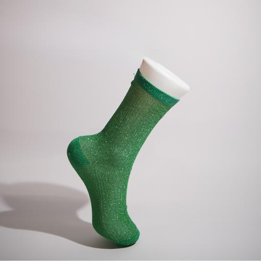 Glitter Bestie Sheers Forest Green Socks