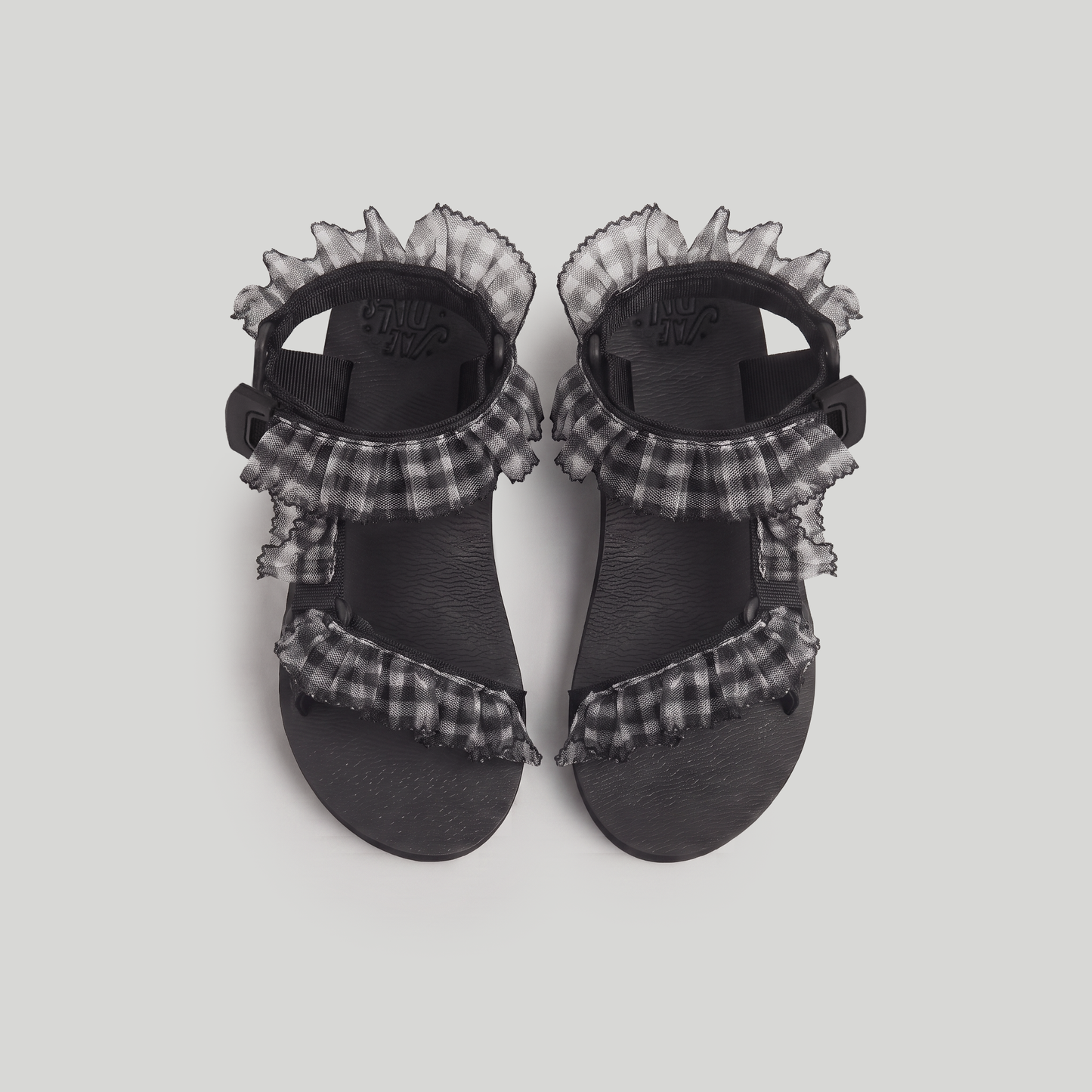 (JaeDals x Solulu) Black White Checks Tulle Frills