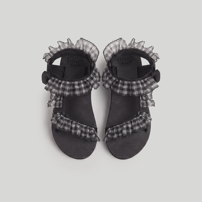 (JaeDals x Solulu) Black White Checks Tulle Frills