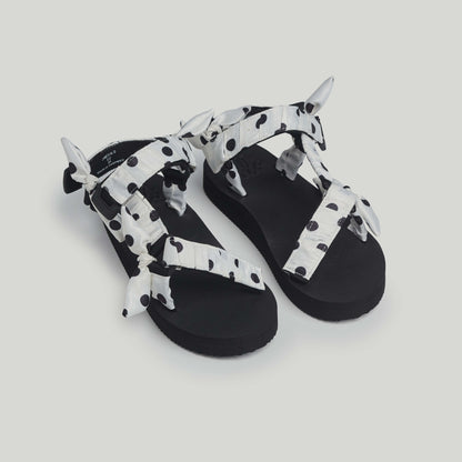 Black Polka Dot On White JaeDals  2.0
