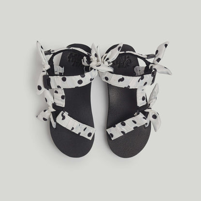 Black Polka Dot On White JaeDals  2.0