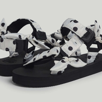 Black Polka Dot On White JaeDals  2.0