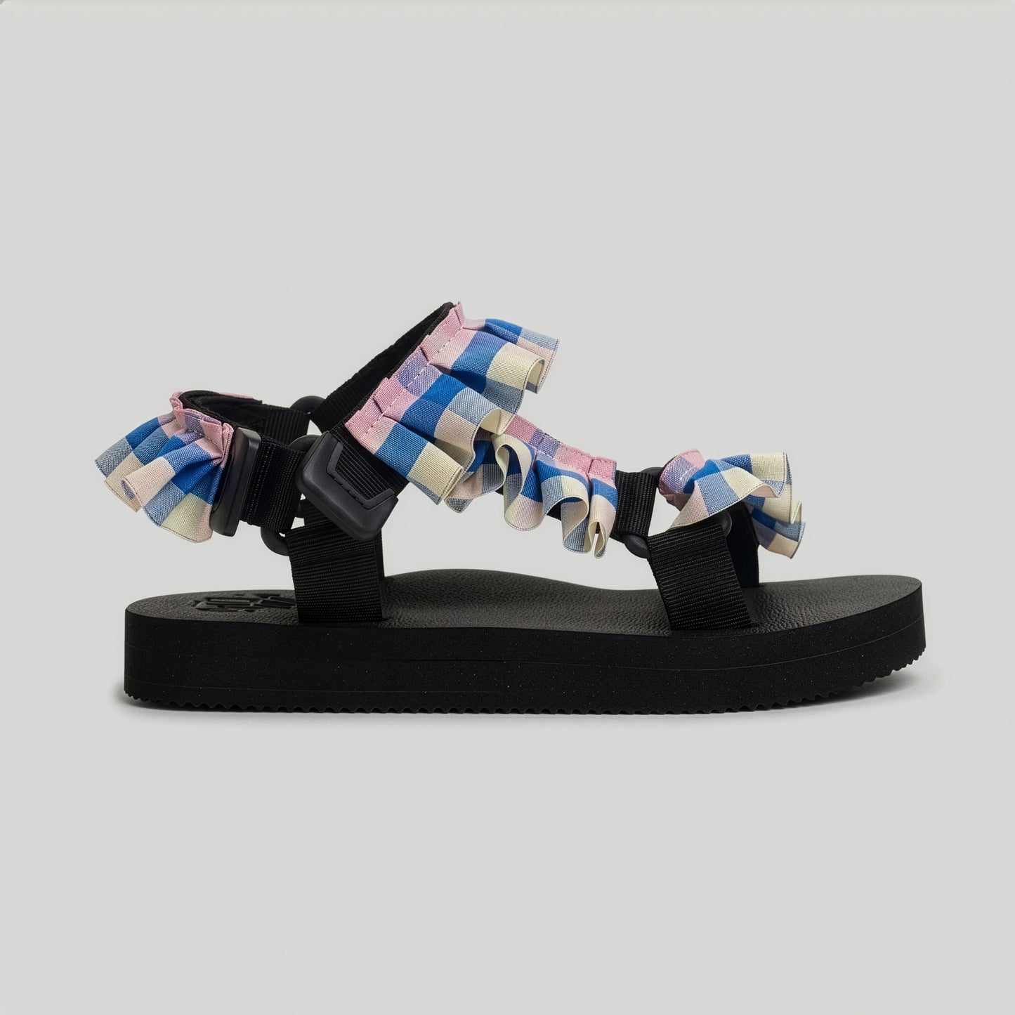 (JaeDals x Solulu) Blue Pink Checks Frills JaeDals