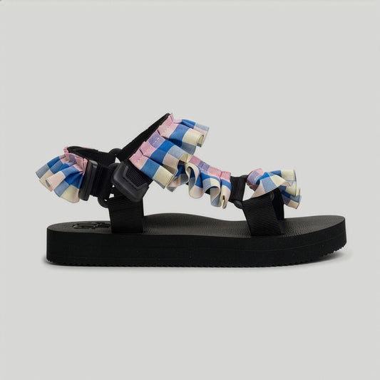(JaeDals x Solulu) Blue Pink Checks Frills JaeDals
