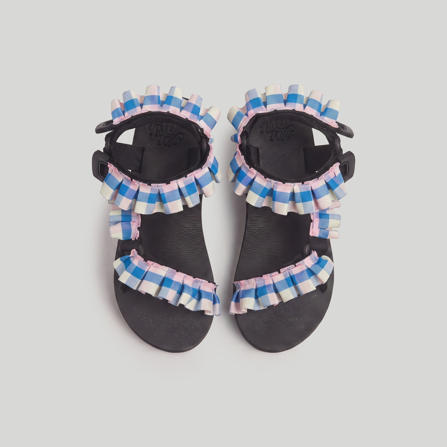 (JaeDals x Solulu) Blue Pink Checks Frills JaeDals