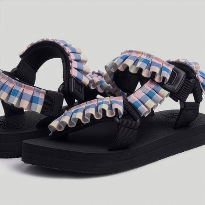 (JaeDals x Solulu) Blue Pink Checks Frills JaeDals