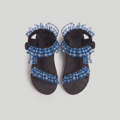 (JaeDals x Solulu) Blue White Checks Tulle Frills