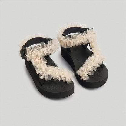Cream Tulle Jae Wedge