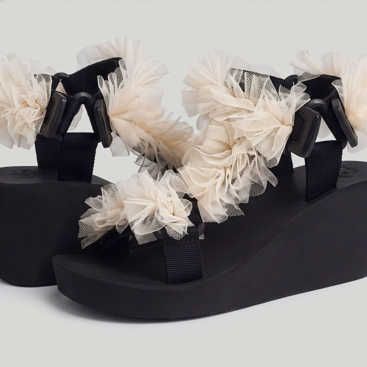 Cream Tulle Jae Wedge