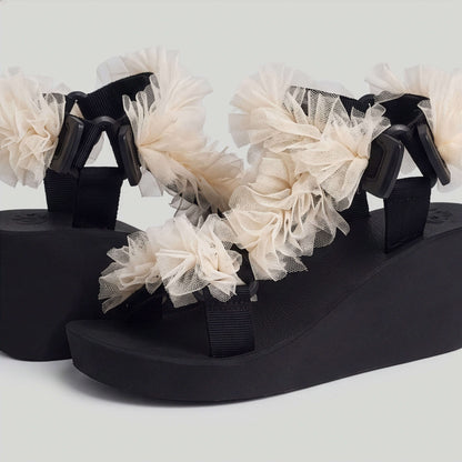 Cream Tulle Jae Wedge