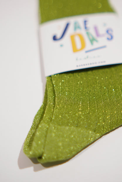 Sparkly Bestie Sheer Green Socks