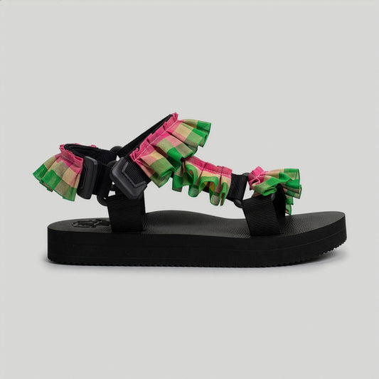 (JaeDals x Solulu) Pink Green Checks Frills JaeDals