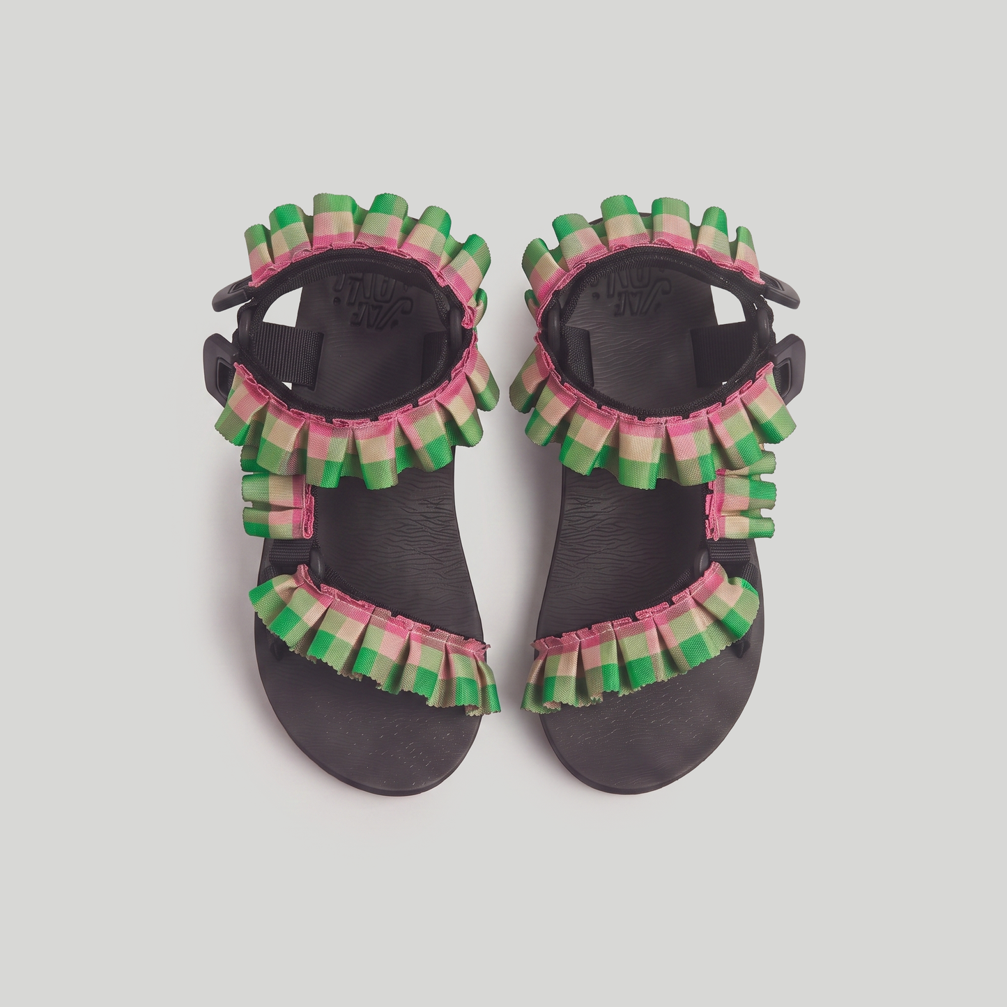 (JaeDals x Solulu) Pink Green Checks Frills JaeDals