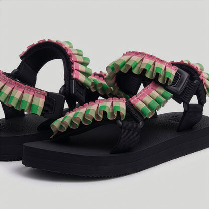 (JaeDals x Solulu) Pink Green Checks Frills JaeDals