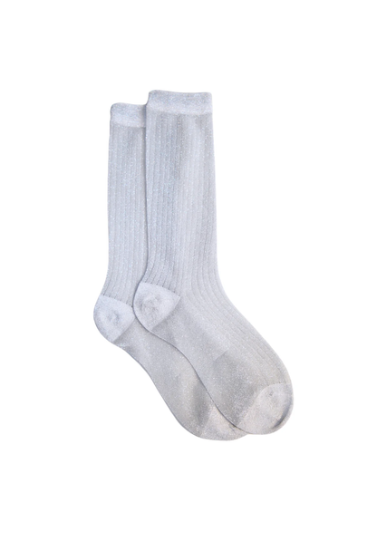 Sparkly Bestie Sheer Silver Socks
