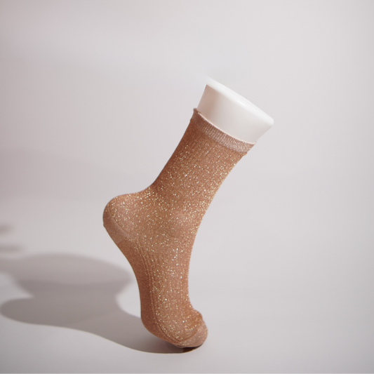 Glitter Bestie Sheers Champagne Gold Socks